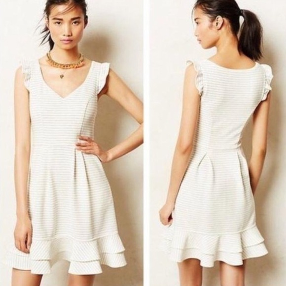 Maeve Dresses & Skirts - Maeve Sunland Striped Ruffle Dress